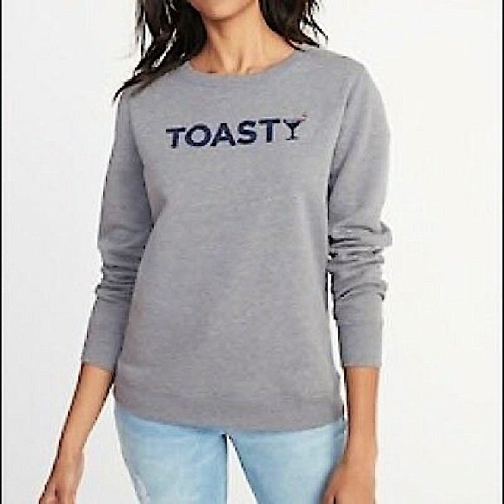 Old navy toasty Martini longsleeve sweatshirt gray S pull over warm winter TMT